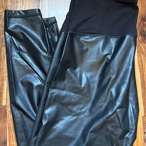GAP Black Maternity Leggings - Faux Leather - Size Small - New without tags